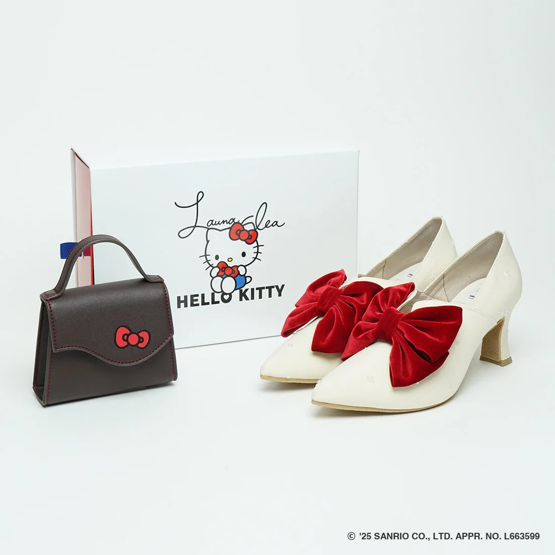 【限定品預訂】售完即止【HELLO KITTY × Launa lea 特別聯名】日本製￼7cm踭蝴蝶結高跟鞋 (612K)(象牙白/Ivory Z/C)