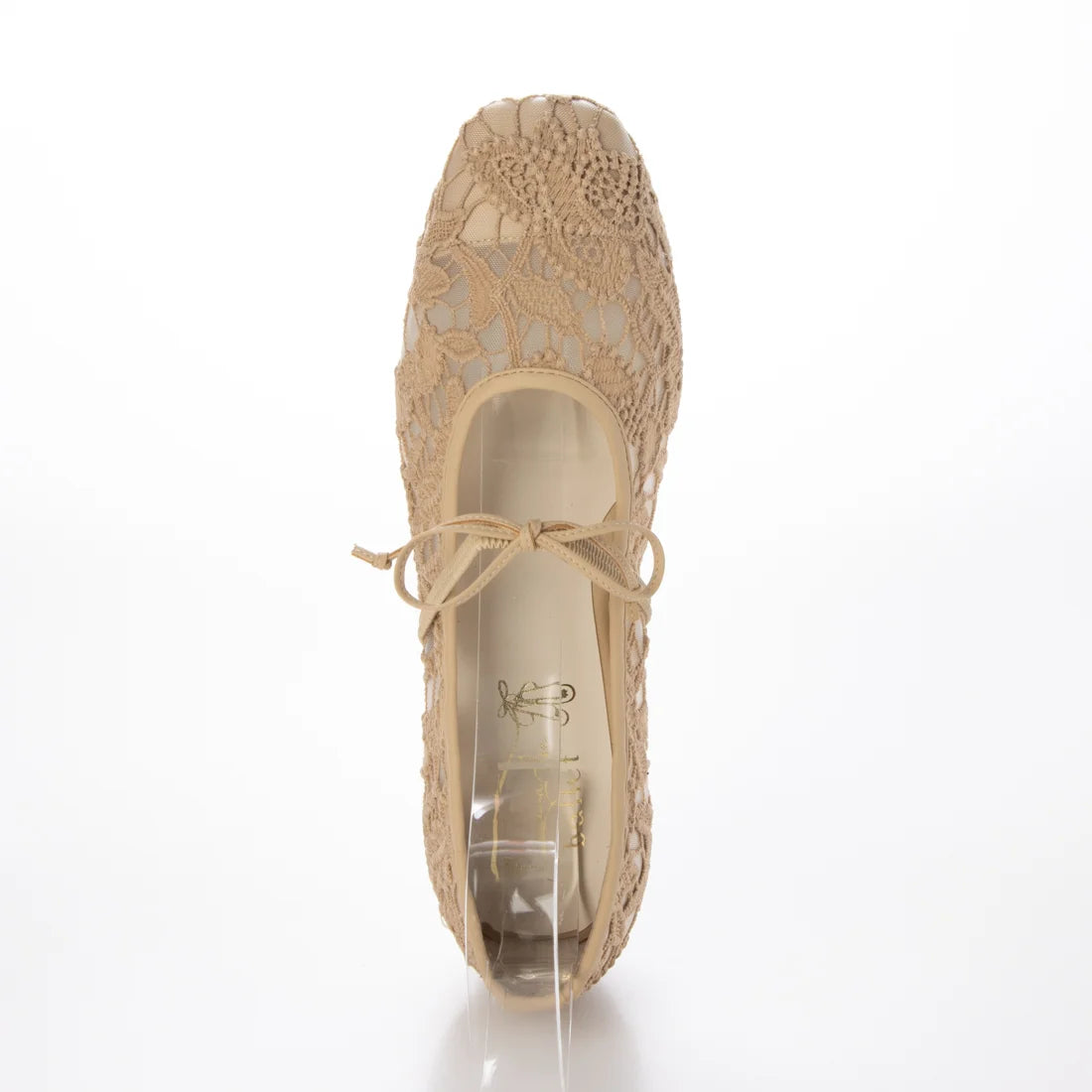 【新品預訂】日本製 Launa Lea 花卉蕾絲漁網芭蕾舞鞋 (B7612A)(摩卡色 / Mocha Z)