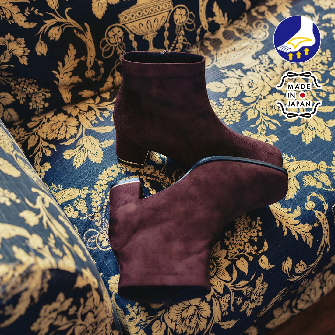 【新品】日本製 Lauf Oletta  5cm踭 足弓支撐短靴（LM119 D.Brown-S）(深棕色)（LRM119)