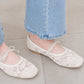 【新品預訂】日本製 Launa Lea 花卉蕾絲漁網芭蕾舞鞋 (B7612A)(象牙色 / Ivory Z）