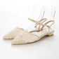 【新品預訂】日本製 Launa Lea 花卉蕾絲漁網綁帶涼鞋 (600A)(象牙色Z / Ivory Z）