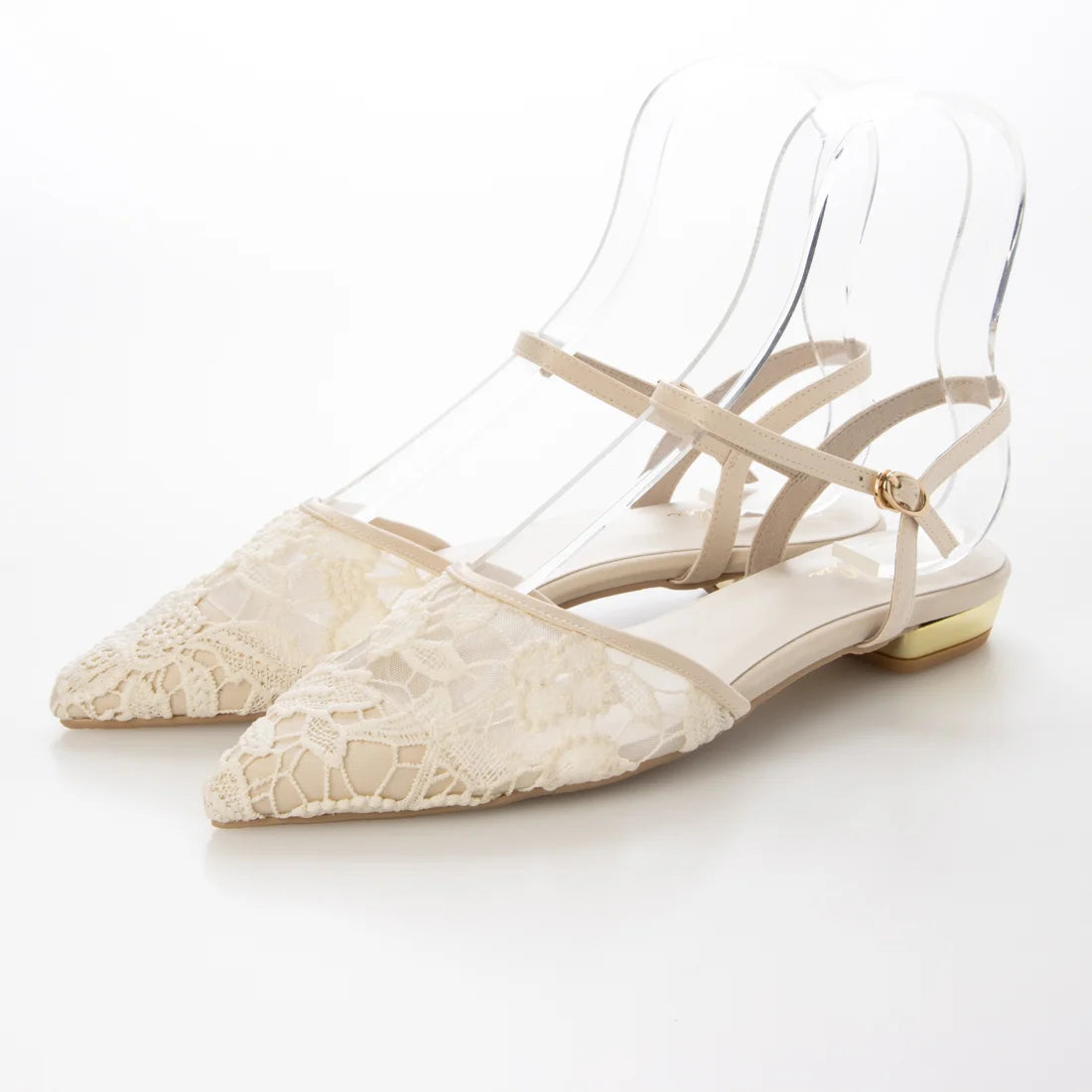 【新品預訂】日本製 Launa Lea 花卉蕾絲漁網綁帶涼鞋 (600A)(象牙色Z / Ivory Z）