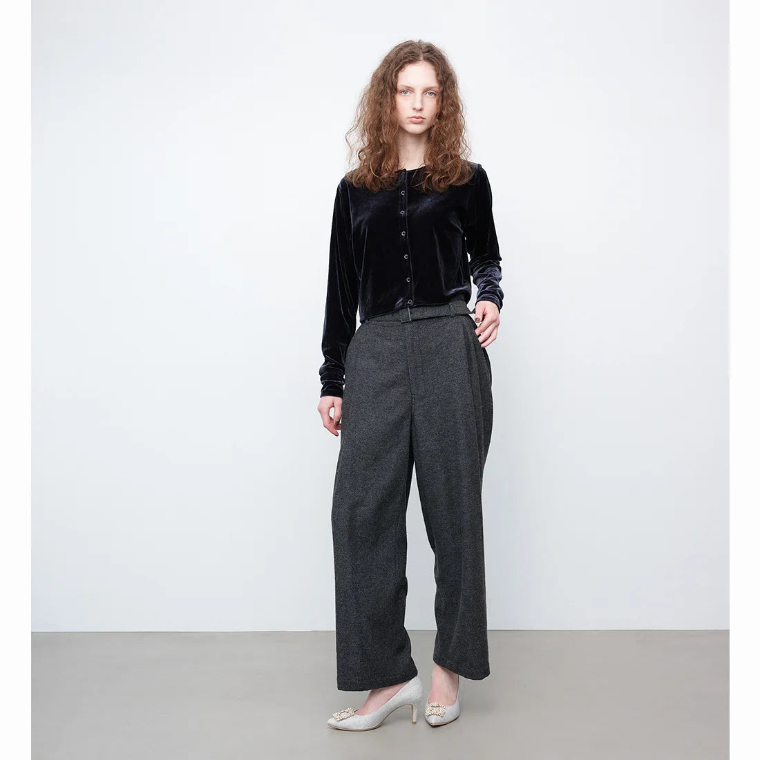 【新品預訂】日本製 Launa Lea 寶石尖頭高跟鞋 (484A) (藍灰色 Z / Blue Grey Z)