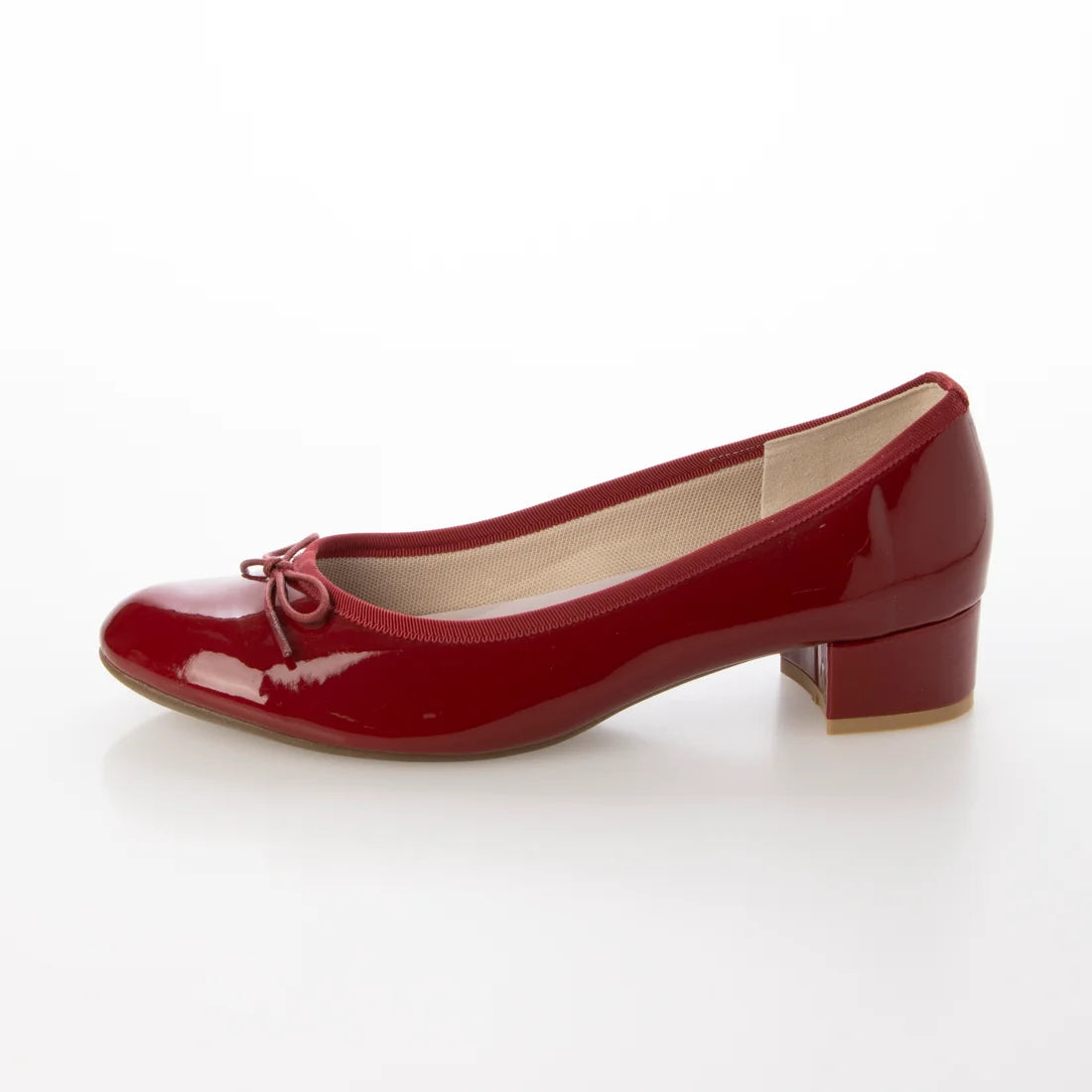 日本製 Launa lea 3cm踭蝴蝶結圓頭亮面芭蕾晴雨鞋( RB5401A ) (酒紅色/RED E)