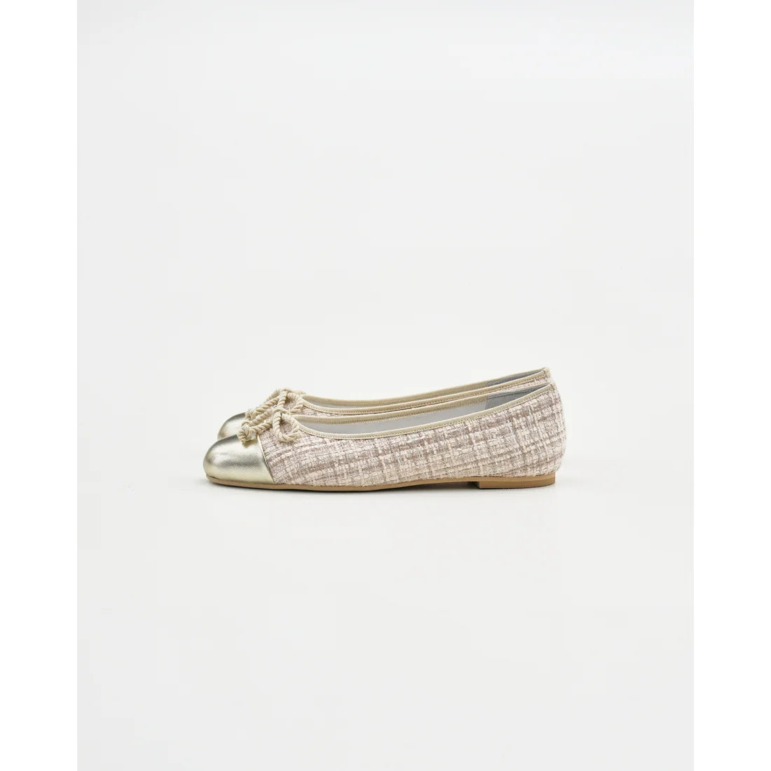 【新品預訂】日本製Emma Francis   粗花呢平底芭蕾舞鞋（淺杏色粗花呢）(06e-TWM 109)