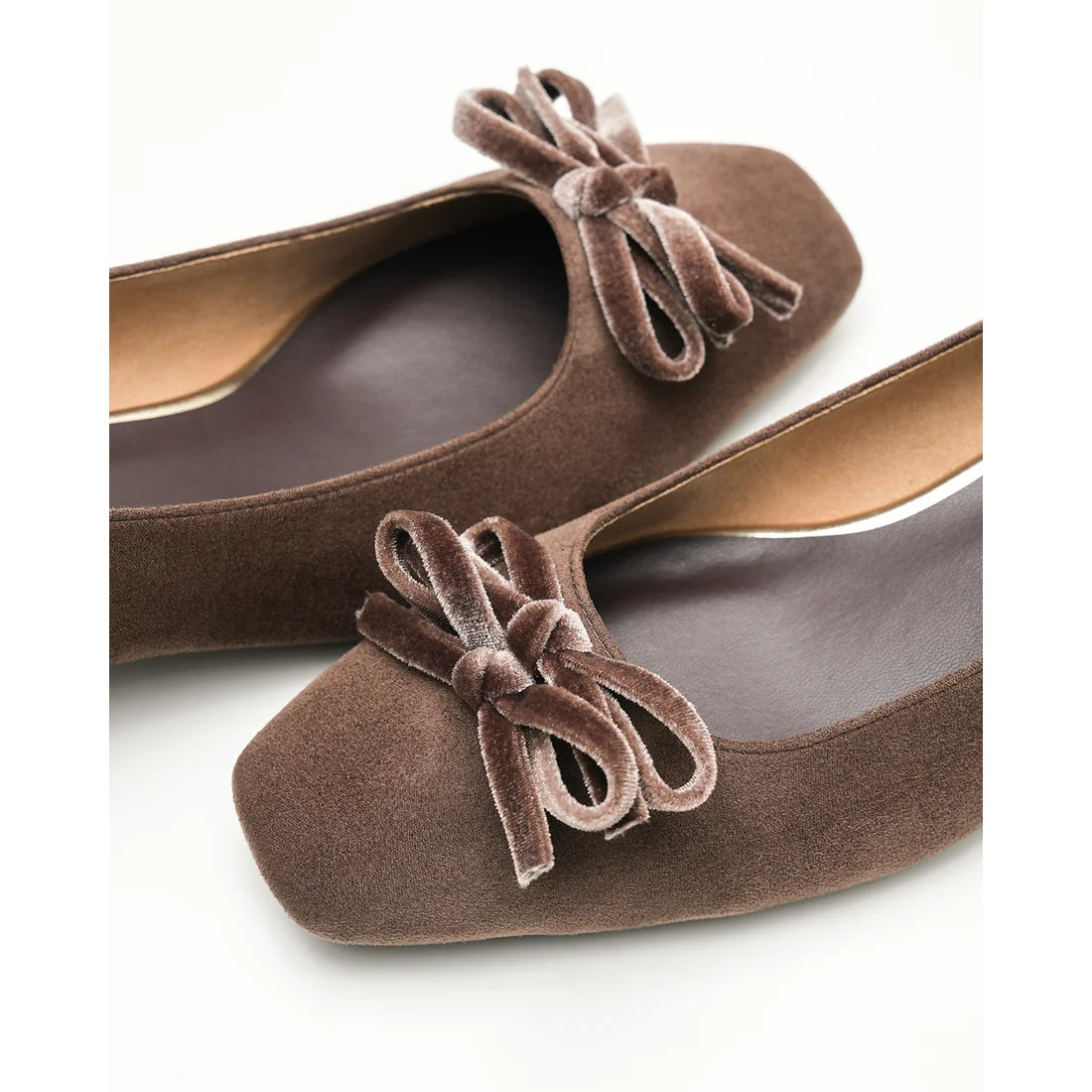 【新品】日本製Emma Francis   蝴蝶結3cm方頭高踭鞋（橡木色絨面革）(3004a-S 141) Oak