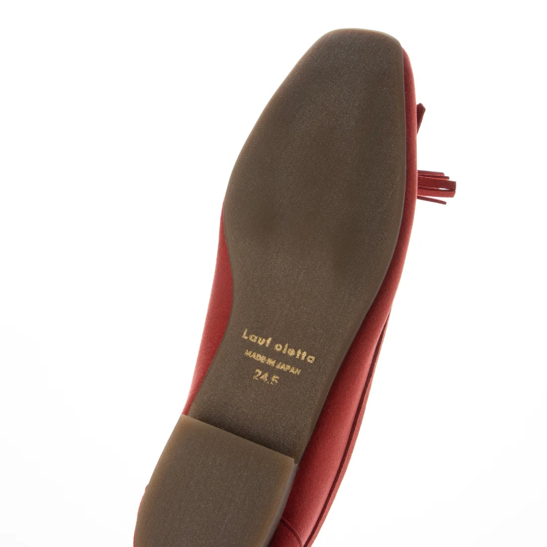 【新品預訂】日本製 Lauf Oletta 鑲邊流蘇設計的氣質平底鞋(LH120 Red-S) (紅色)