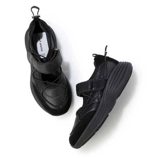 【新品預訂】日本Lauf Oletta  輕便厚底瑪麗珍運動鞋 (L130)（BLAKC-Z）