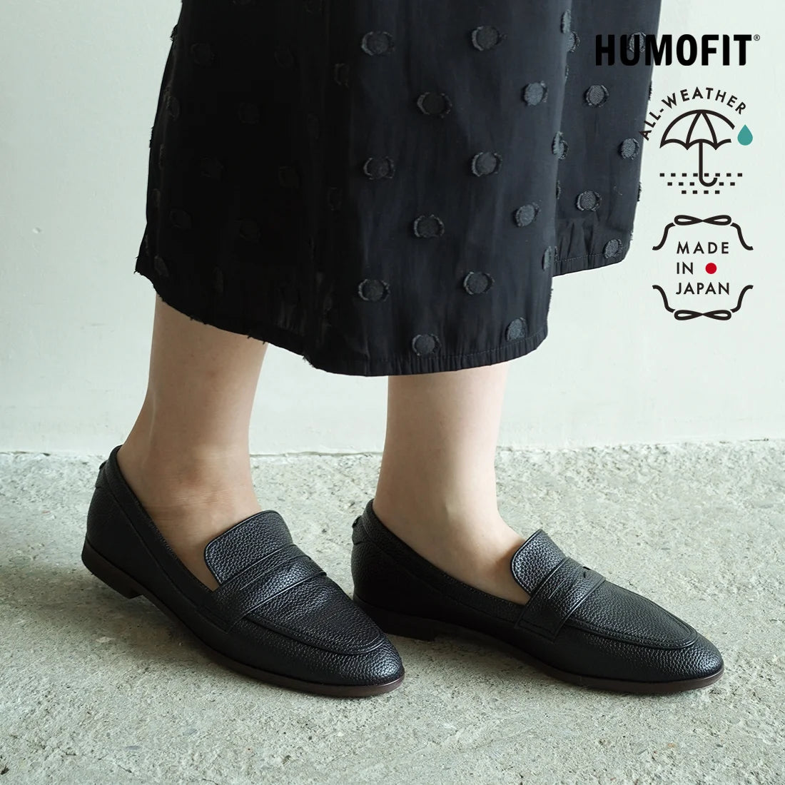 日本製 Lauf Oletta [All Weather] 全天候柔軟便士樂福鞋 (LRH104W BLACK) (黑色)