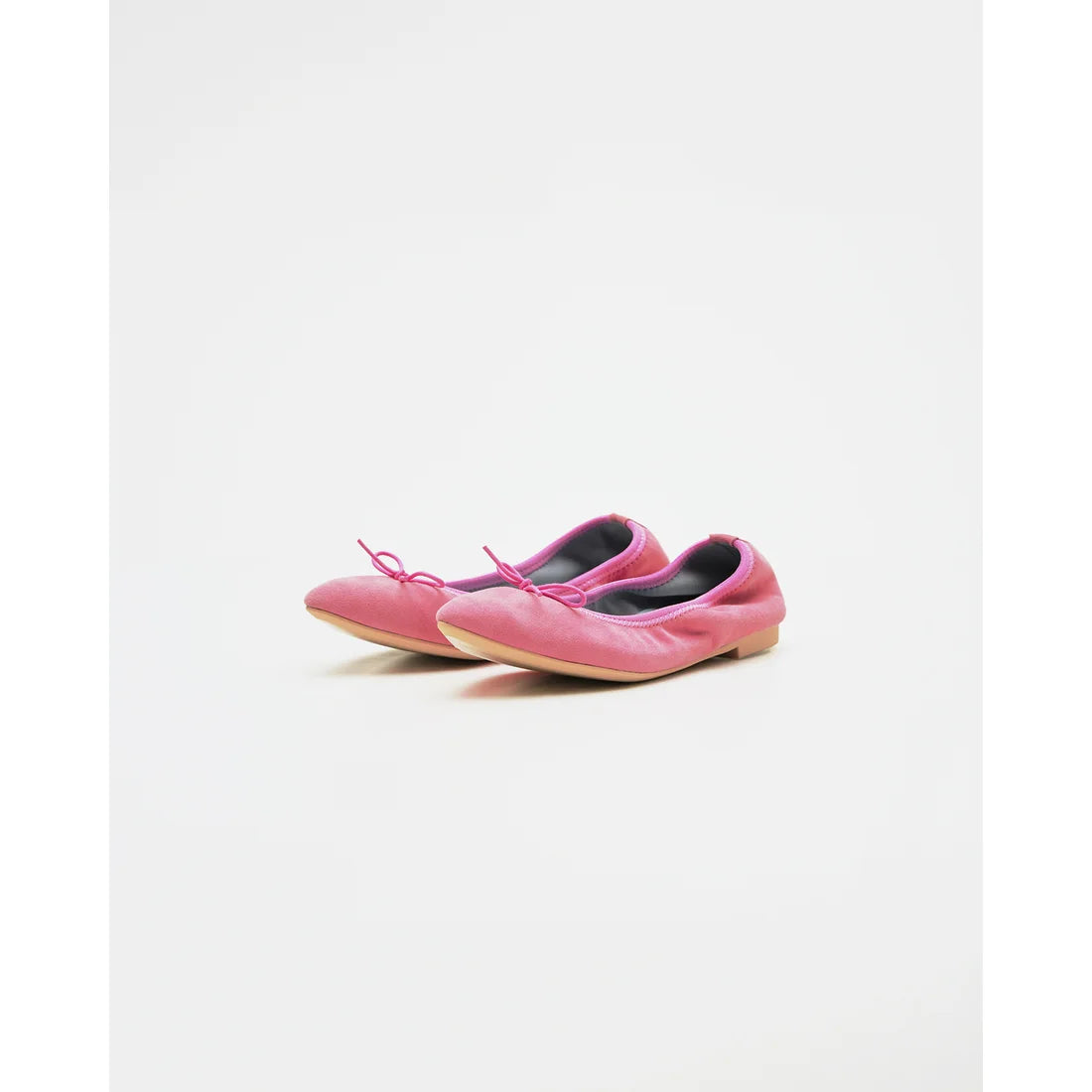 日本製【珍珠色調防水】Emma Francis 真皮 尖頭平底芭蕾舞鞋(01b-L S143)(Dark Pink leather suede) （ダークピンク レザースエード）