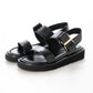 【新品預訂】日本製 Launa Lea 雙皮帶金屬3.5cm厚底涼鞋(630)(黑色 / Black）