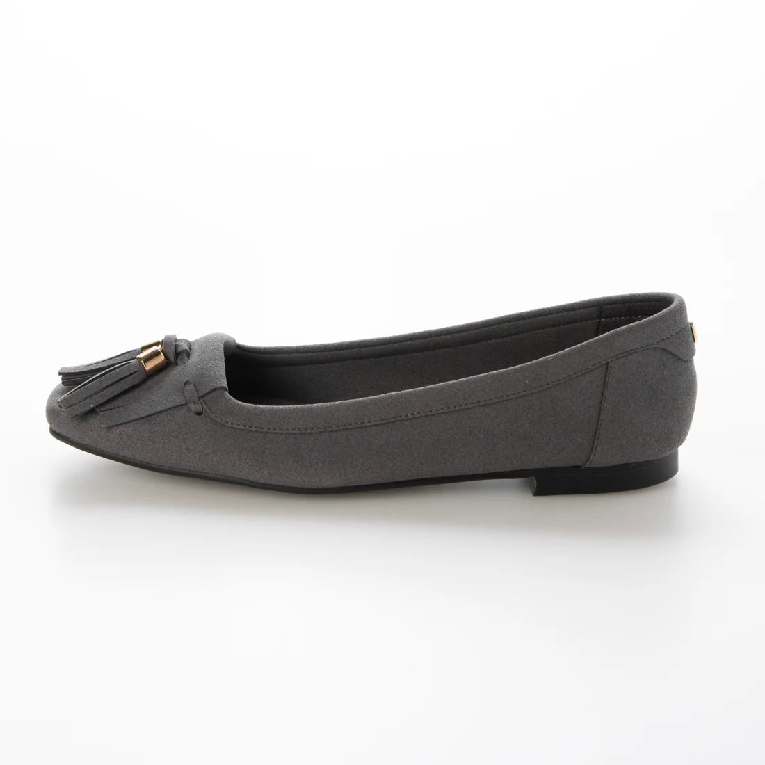 【新品預訂】日本製 Lauf Oletta 鑲邊流蘇設計的氣質平底鞋(LH120 Grey-S) (灰色)