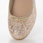 【新品預訂】日本製 Launa lea 閃耀亮片圓頭芭蕾鞋 ( B1601A ) (粉杏色 Z / PK Beige Z )
