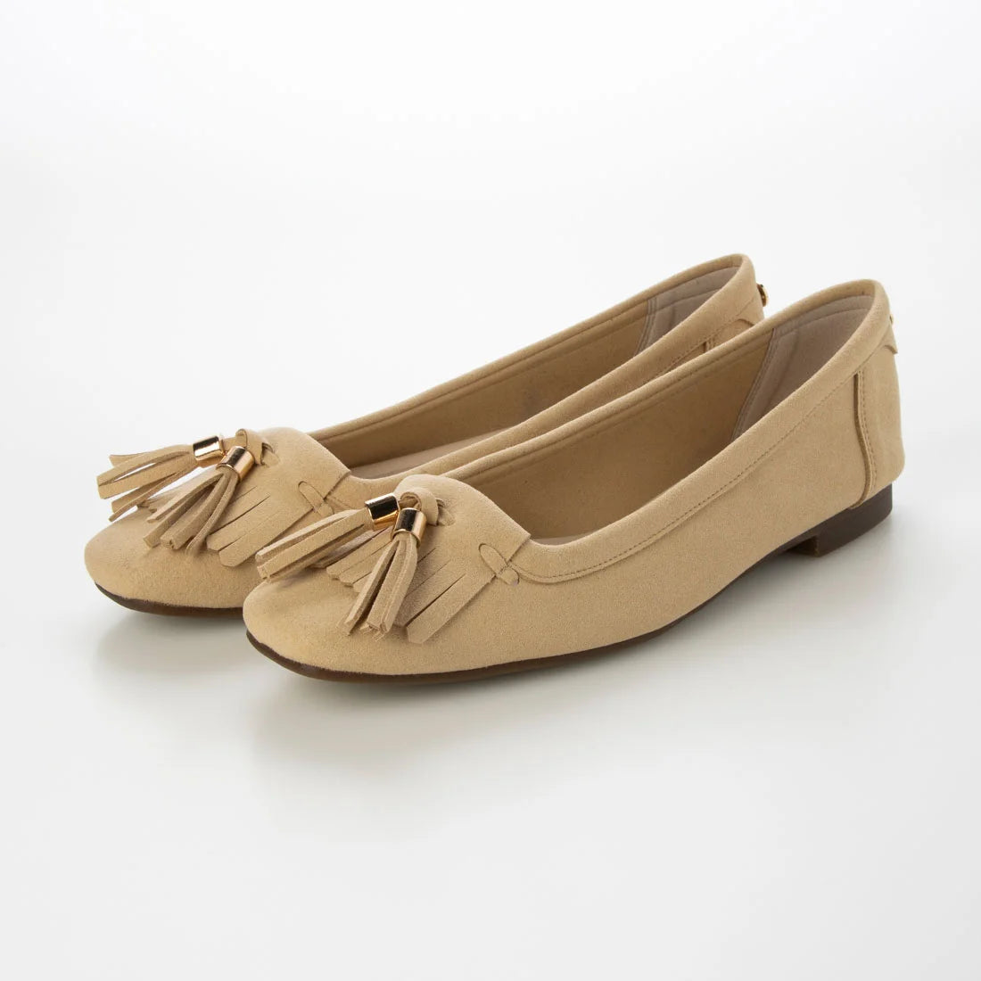 【新品預訂】日本製 Lauf Oletta 鑲邊流蘇設計的氣質平底鞋(LH120 Beige-S) (杏色)