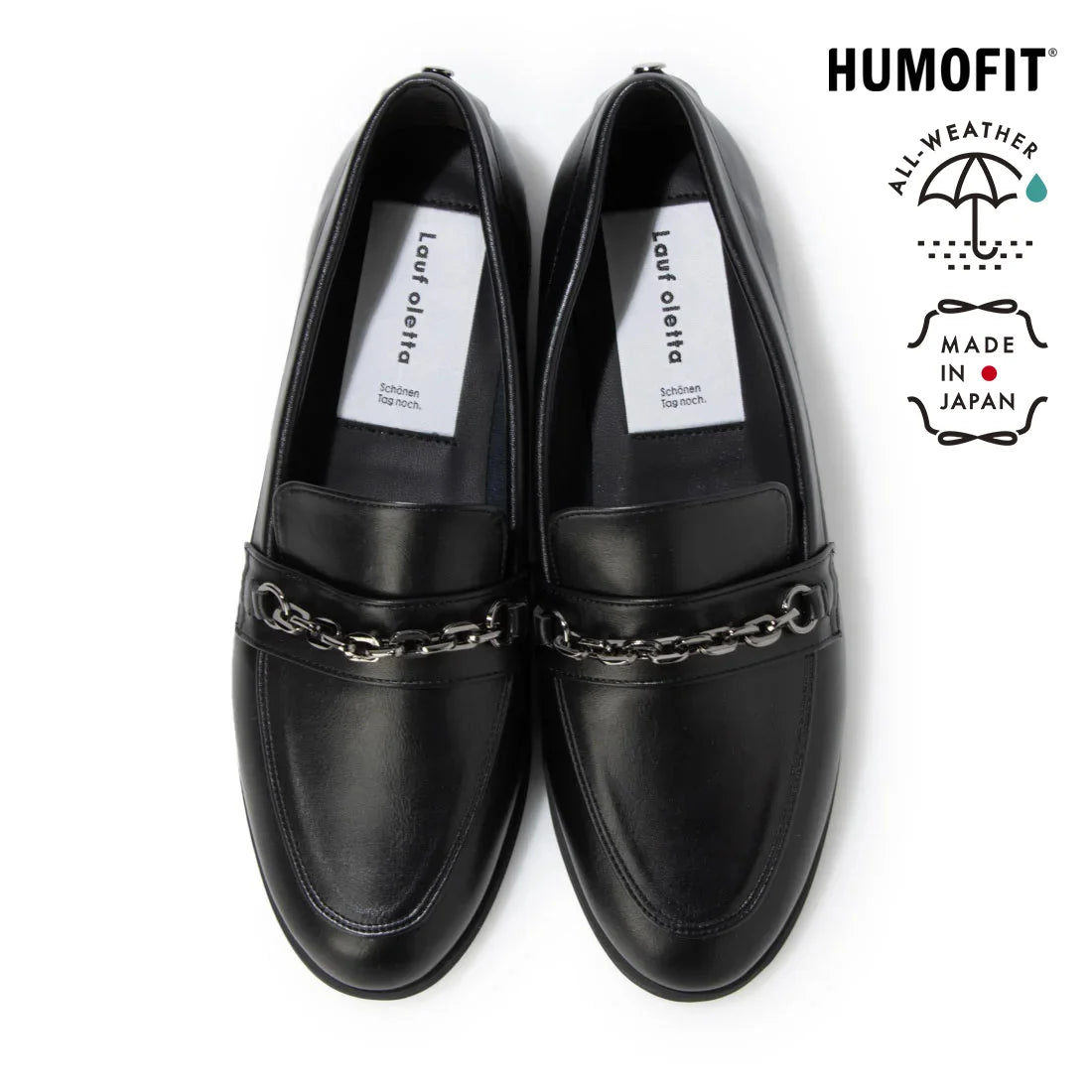 【新品預訂】日本製 Lauf Oletta {ALL-WEATHER} 防水軟鏈樂福鞋(LRH124 Black) (黑色)