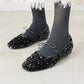 日本製Launa lea 亮片芭蕾平底鞋 (B7608A) (Black Z)