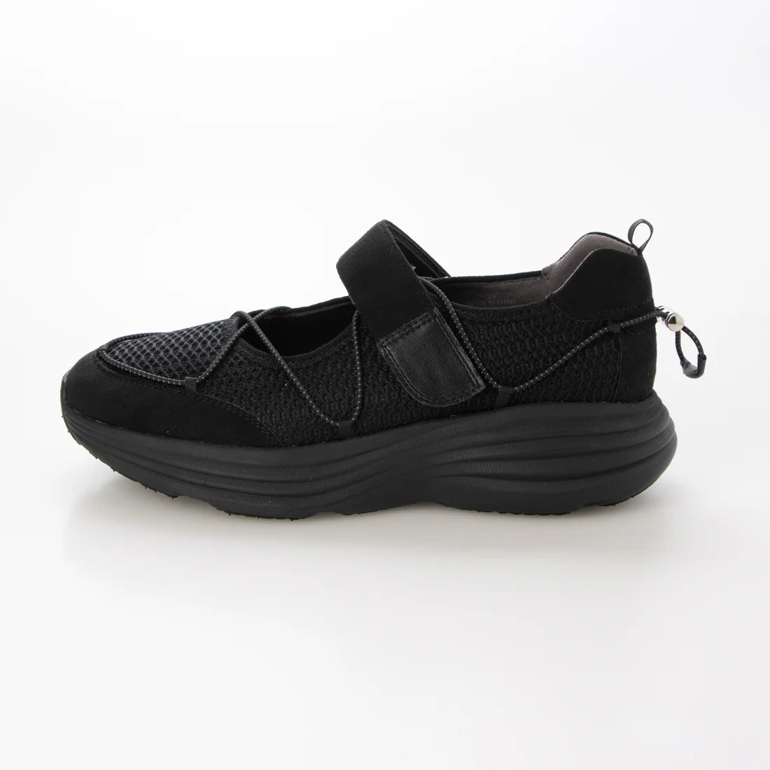 【新品預訂】日本 Lauf Oletta 輕盈 4cm厚底網面瑪莉珍運動鞋 (L150 Black-Z)(黑色)