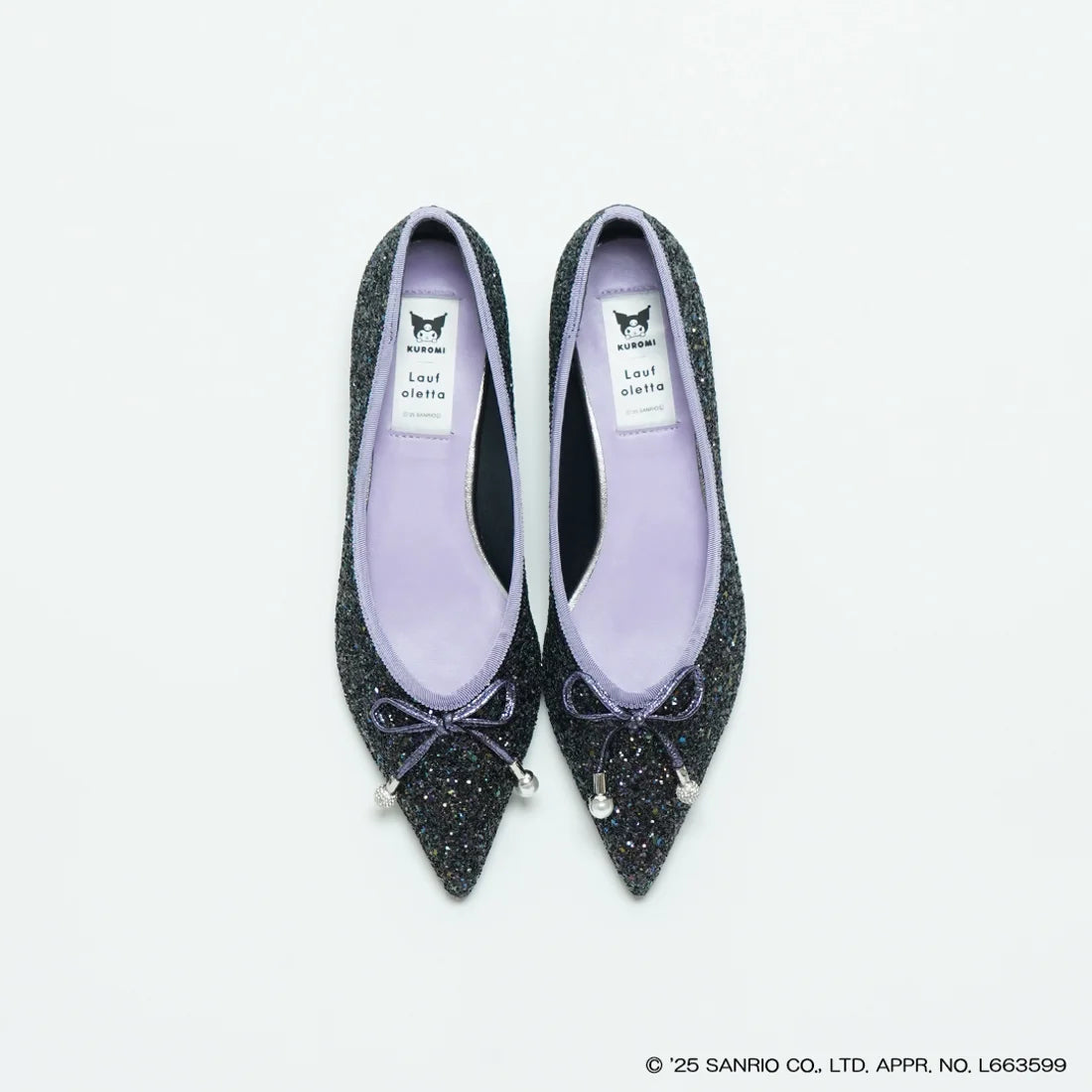 【限定品預訂】售完即止【KUROMI × Lauf oletta 特別聯名】日本製  珍珠蝴蝶結芭蕾舞 (LH101K BLACK-Z) (黑色)