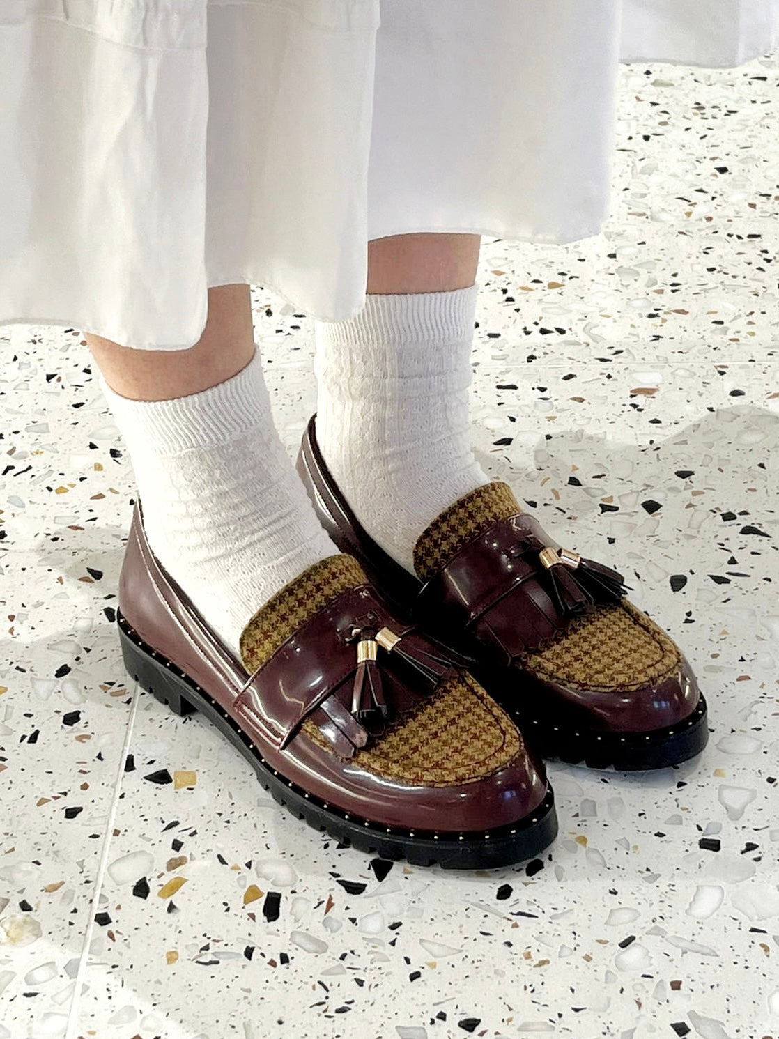 【新品預訂】日本製 Launa lea 流蘇樂福鞋(SP035)(Bordeaux/C / 酒紅色/C)