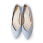 日本製Launa Lea 金線V口剪裁平底鞋・淺藍（2cm金屬跟）（0492A / 0492 / L blue ）