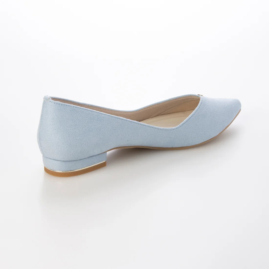 日本製Launa Lea 金線V口剪裁平底鞋・淺藍（2cm金屬跟）（0492A / 0492 / L blue ）