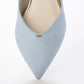 日本製Launa Lea 金線V口剪裁平底鞋・淺藍（2cm金屬跟）（0492A / 0492 / L blue ）
