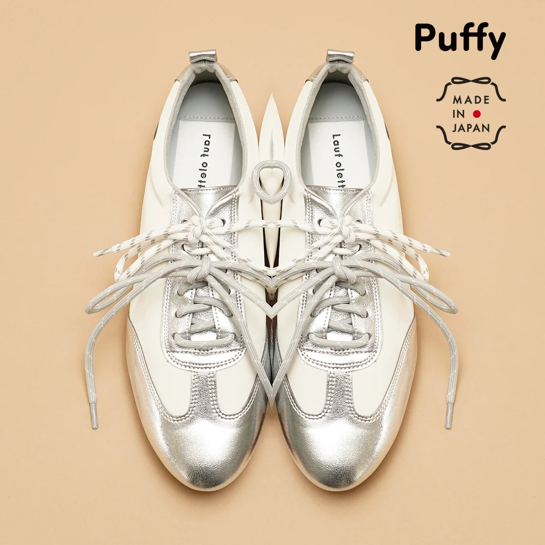 【新品預訂】日本製 Lauf Oletta 雙色混搭鞋帶輕盈運動鞋 (LP147 SILVER/C) (銀色)