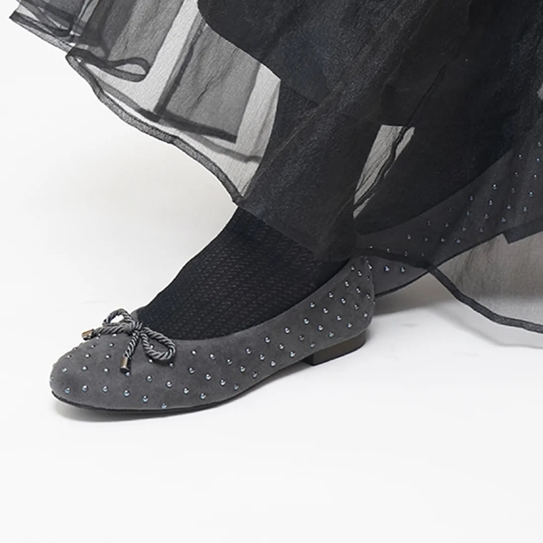 【新品預訂】日本製 Lauf Oletta   扭繩緞帶珍珠芭蕾鞋(L111 GRAY-S) (灰色)