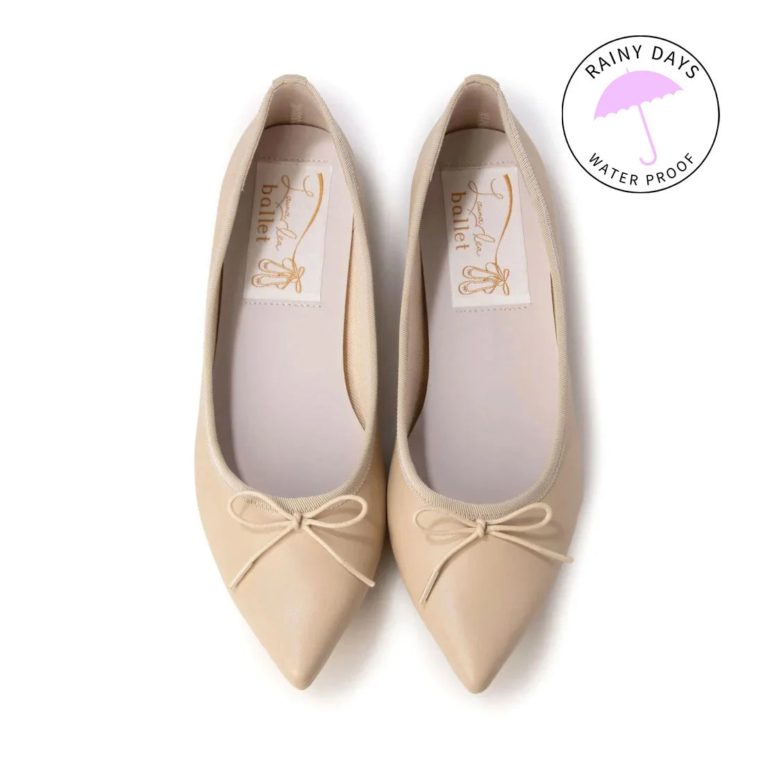 日本製 [晴雨兩用] Launa Lea 尖頭芭蕾舞鞋 (RB4001A) (L Beige)