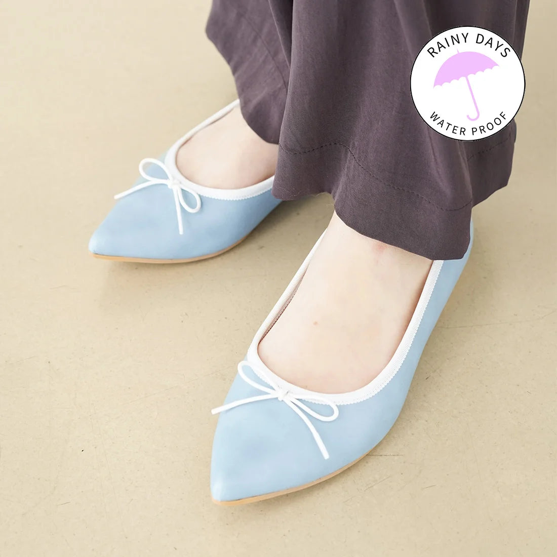 日本製 [晴雨兩用] Launa Lea 尖頭芭蕾舞鞋 (RB4001A) (L Blue/C)