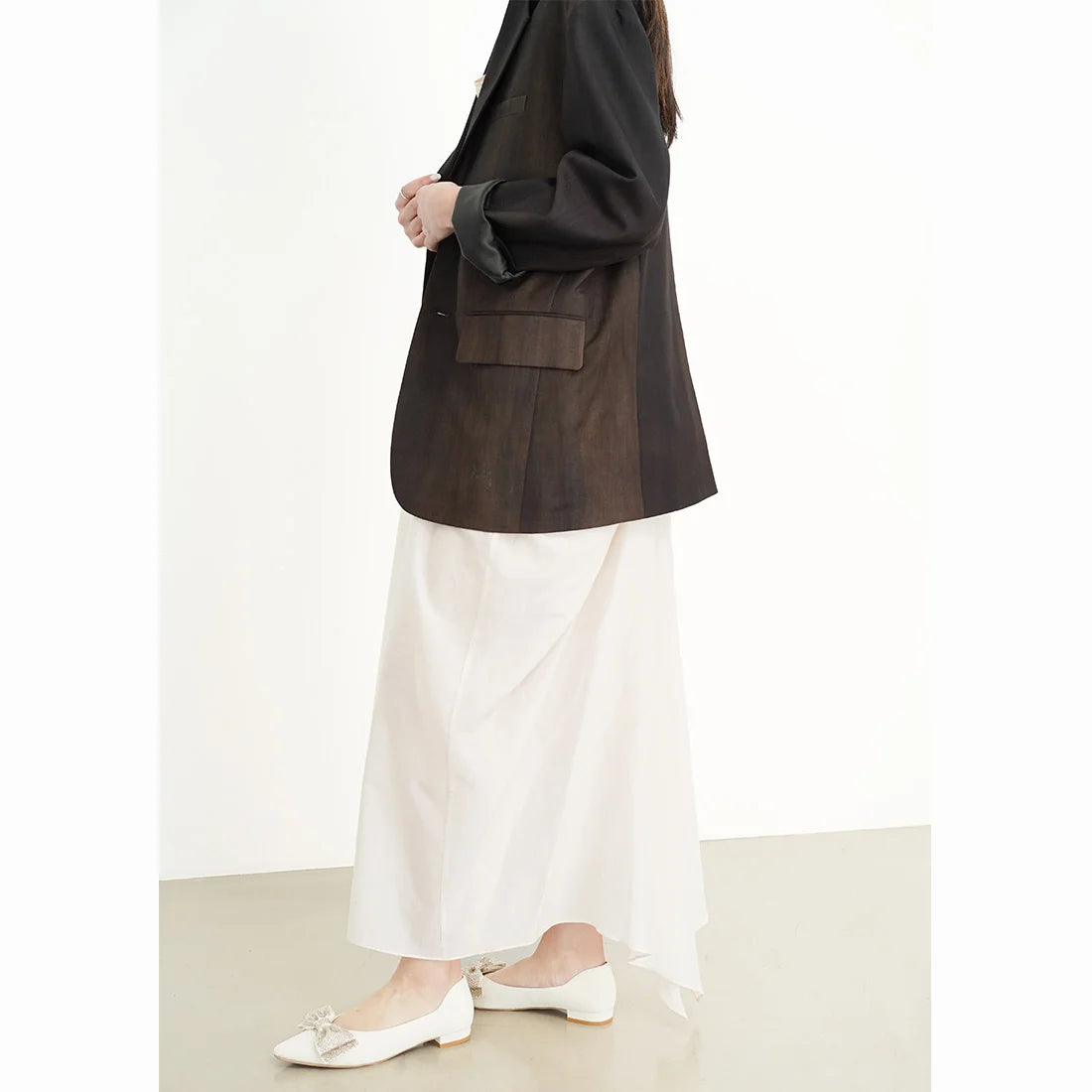 日本製 Launa Lea 水鑽蝴蝶結平底高跟鞋 (0595) (象牙色 Z / Ivory Z)