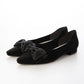 日本製 Launa Lea 水鑽蝴蝶結平底高跟鞋 (0595) (黑色 S / Black S)