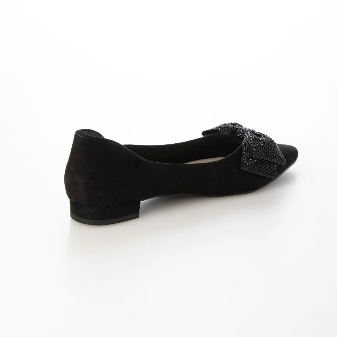 日本製 Launa Lea 水鑽蝴蝶結平底高跟鞋 (0595) (黑色 S / Black S)