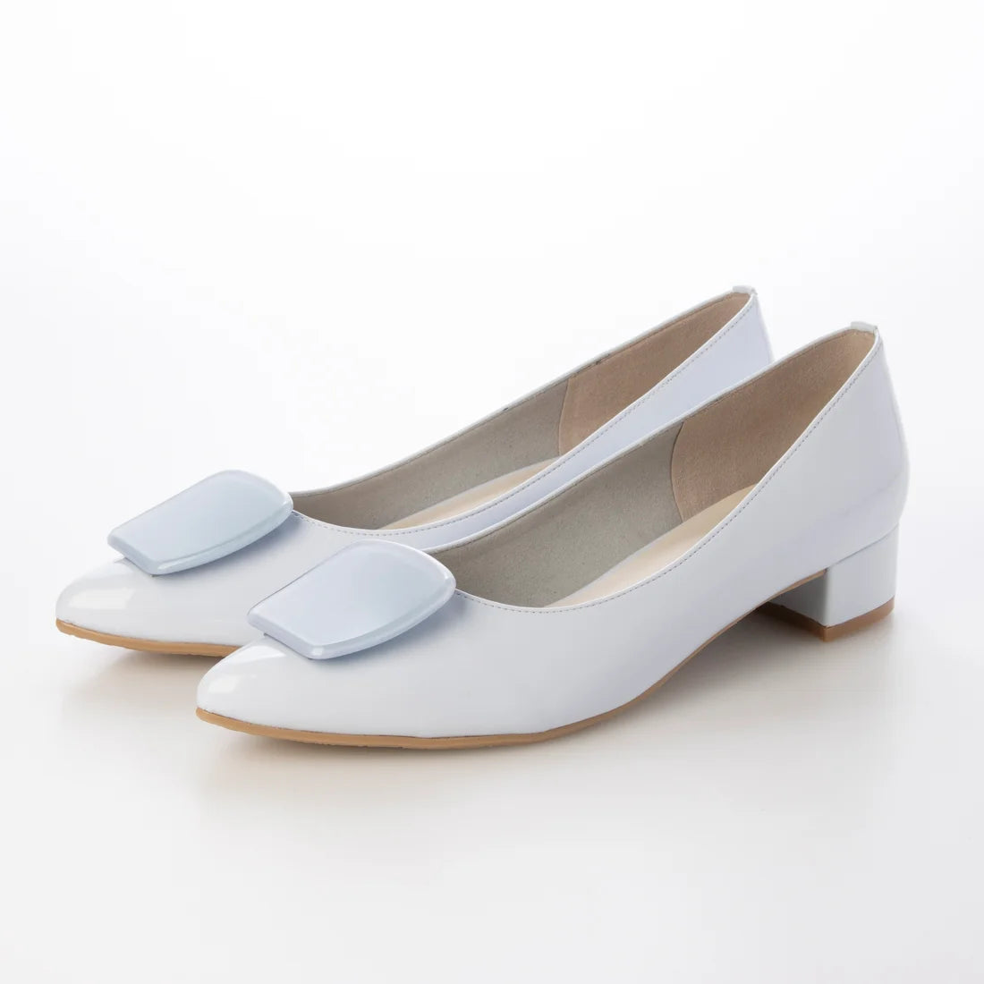 日本製 Launa Lea 3.5cm 透明方扣環尖頭高跟鞋 (0590) (L 藍色 E / L Blue E)