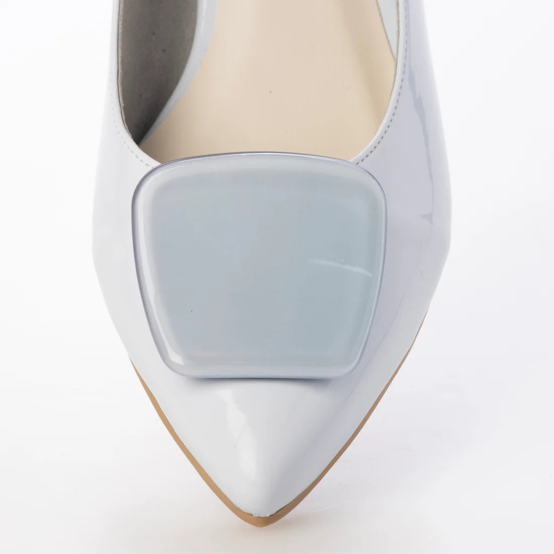 日本製 Launa Lea 3.5cm 透明方扣環尖頭高跟鞋 (0590) (L 藍色 E / L Blue E)