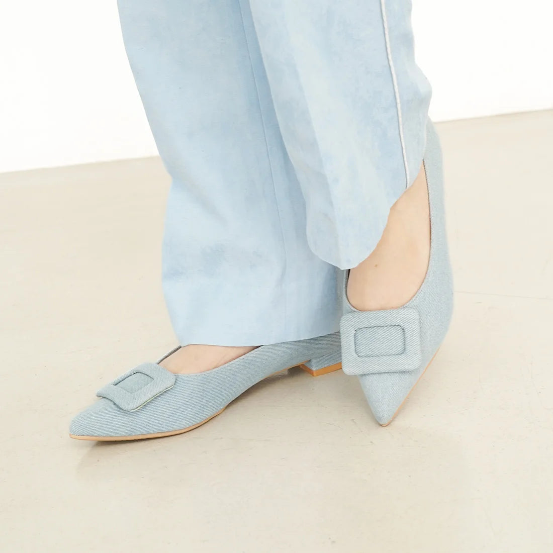 日本製 Launa lea 扣尖頭高跟鞋 (0459A) (L藍色 Z / L Blue Z)