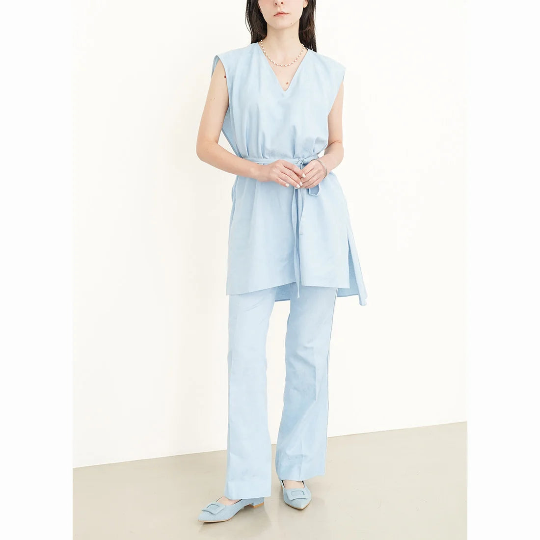 日本製 Launa lea 扣尖頭高跟鞋 (0459A) (L藍色 Z / L Blue Z)