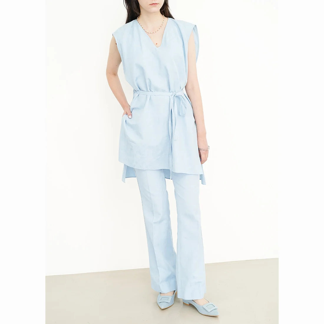 日本製 Launa lea 扣尖頭高跟鞋 (0459A) (L藍色 Z / L Blue Z)