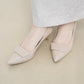 日本製 Launa Lea 5cm方扣尖頭高跟鞋 (0573) (L米色 / L Beige)