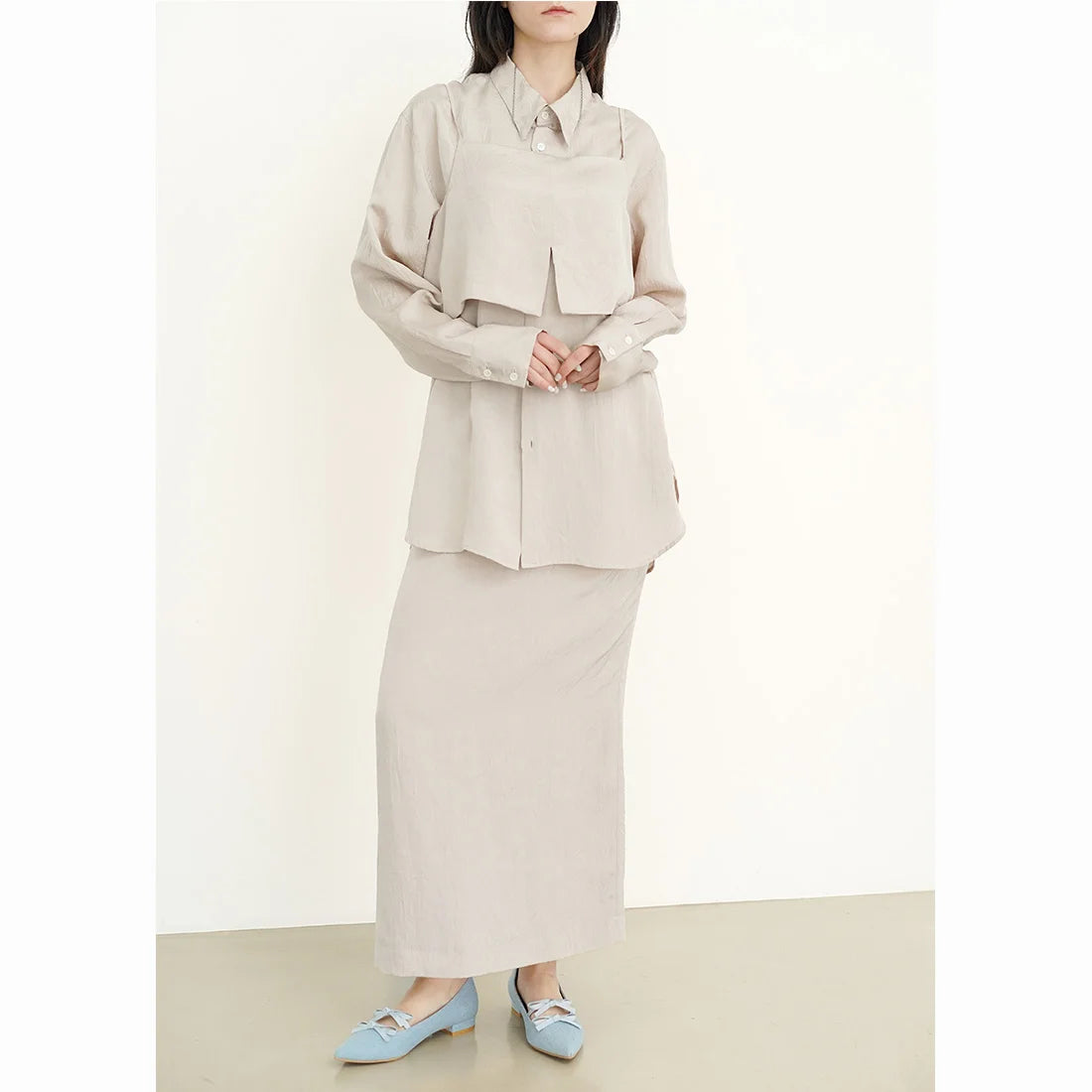 日本製 Launa Lea 雙絲帶尖頭平底鞋 (0572) (藍色 Z / Blue Z)