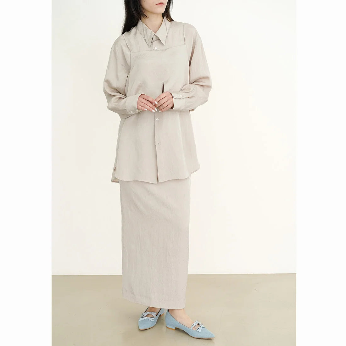日本製 Launa Lea 雙絲帶尖頭平底鞋 (0572) (藍色 Z / Blue Z)