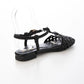 日本製 Launa Lea 網眼T字搭帶平底涼鞋 (S151) (黑色 / Black)