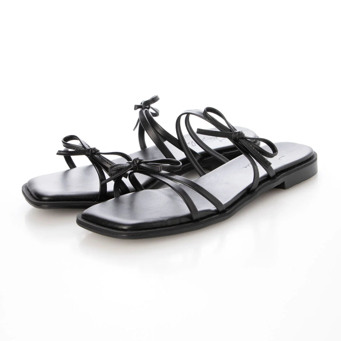 日本製 Launa Lea 雙蝴蝶結平底涼鞋 (0604) (黑色 / Black)