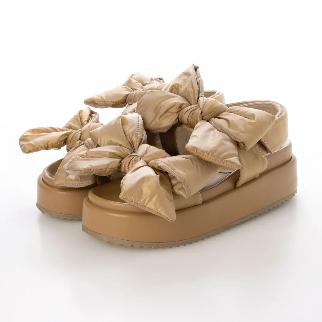 日本製 Launa Lea 雙蝴蝶結厚底涼鞋 (S152) (米色 Z / Beige Z)