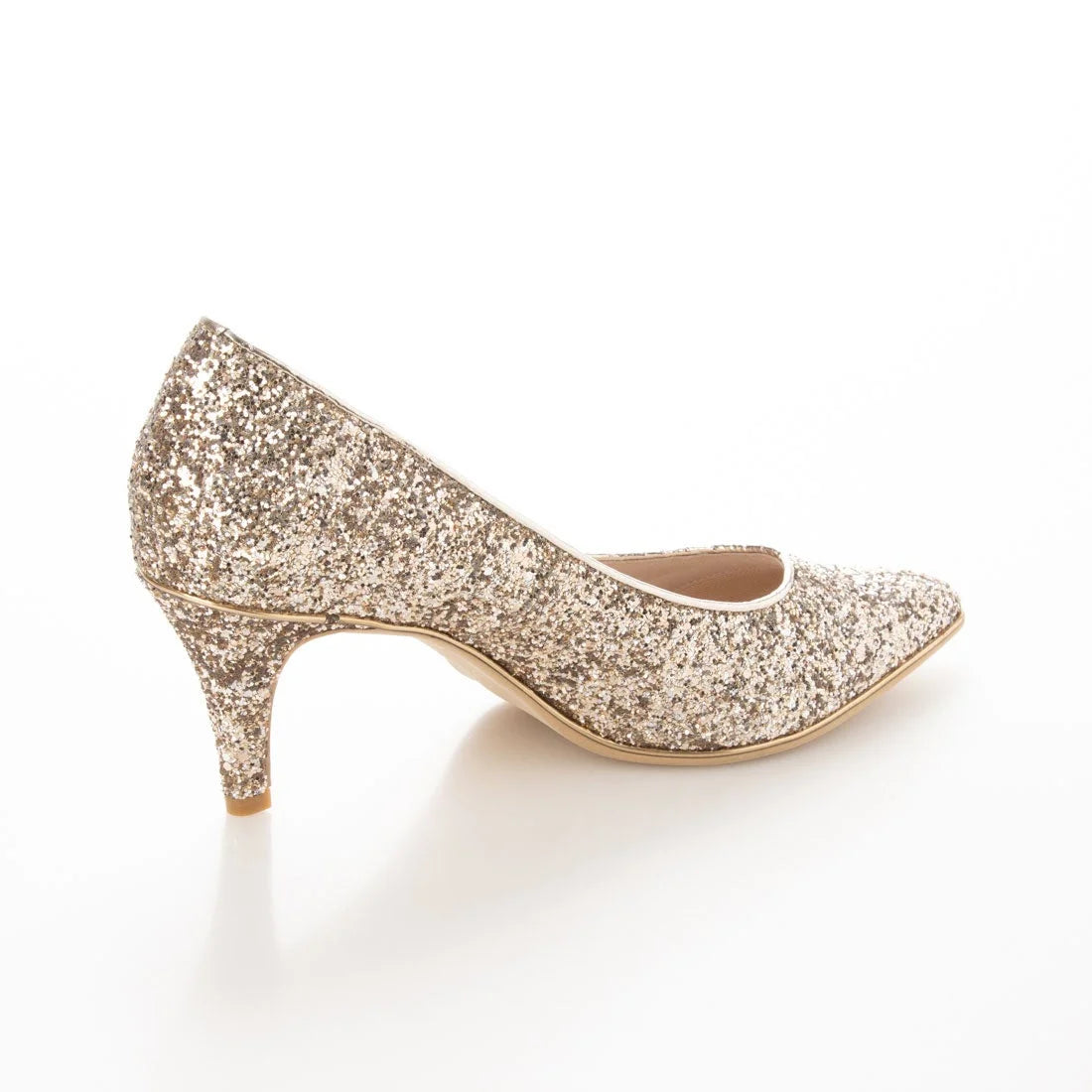 日本製 Launa Lea Rich 7cm Gold Line閃鑽高跟鞋 (80001A) (米灰色 Z / Greige Z) (副本)