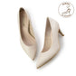 日本製 Launa Lea Rich 7cm Gold Line高跟鞋 (80001) (象牙色 / Ivory)