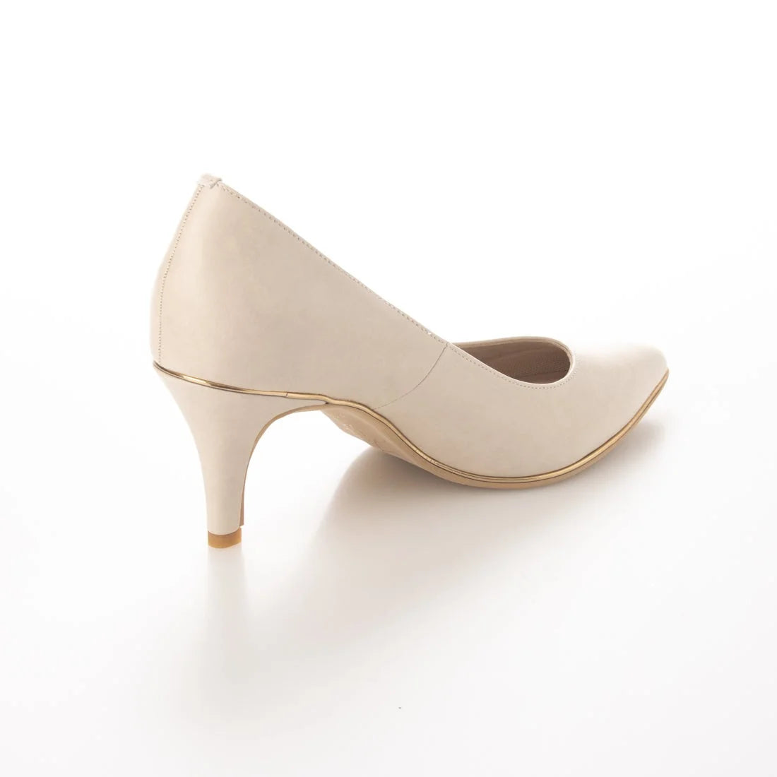 日本製 Launa Lea Rich 7cm Gold Line高跟鞋 (80001) (象牙色 / Ivory)