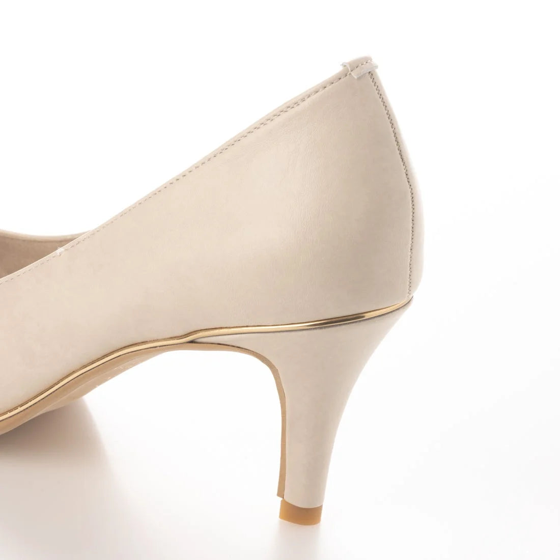 日本製 Launa Lea Rich 7cm Gold Line高跟鞋 (80001) (象牙色 / Ivory)