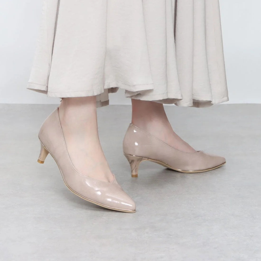 日本製 Launa Lea Rich 5cm Gold Line高跟鞋 (8000) (黑色 / Black)