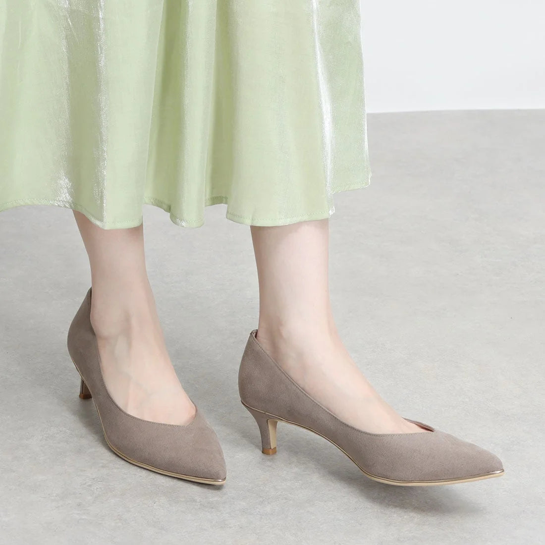 日本製 Launa Lea Rich 5cm Gold Line高跟鞋 (8000) (黑色 / Black)